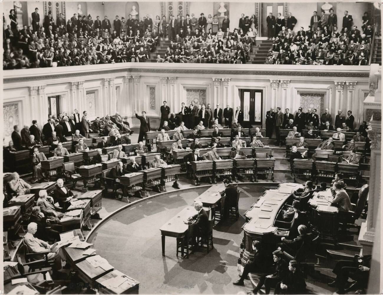 James Stewart On The Set Of ‘Mr. Smith Goes To Washington’, 1939.