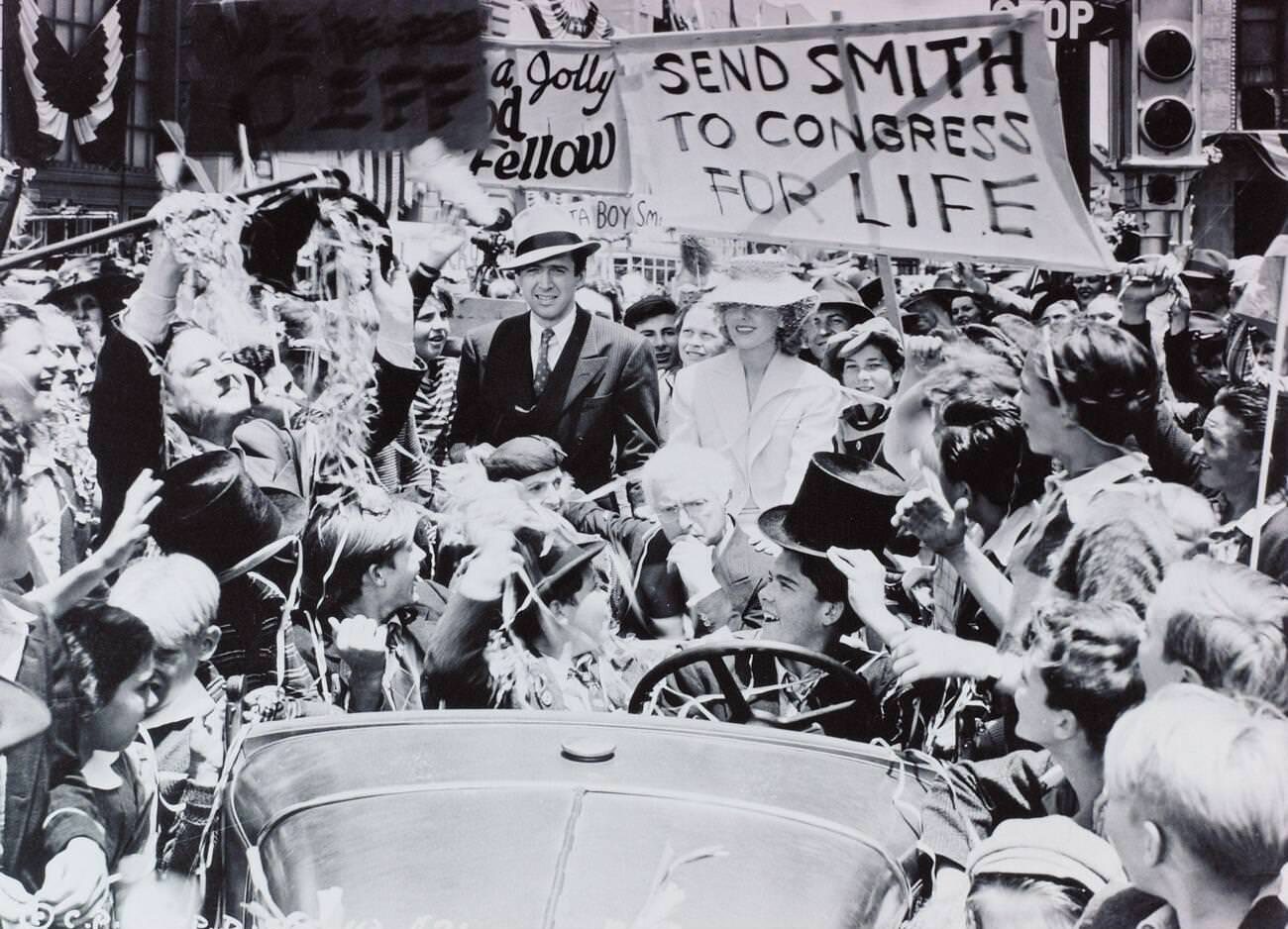James Stewart And Jean Arthur In ‘Mr. Smith Goes To Washington’, 1939.