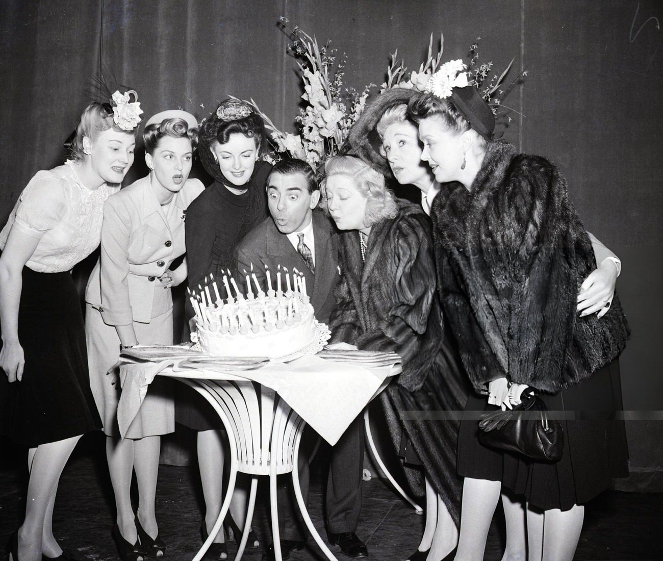 Peggy Hopkins Joyce Among Others Celebrating Eddie Cantor 25Th Anniversary On Broadway, 1942.