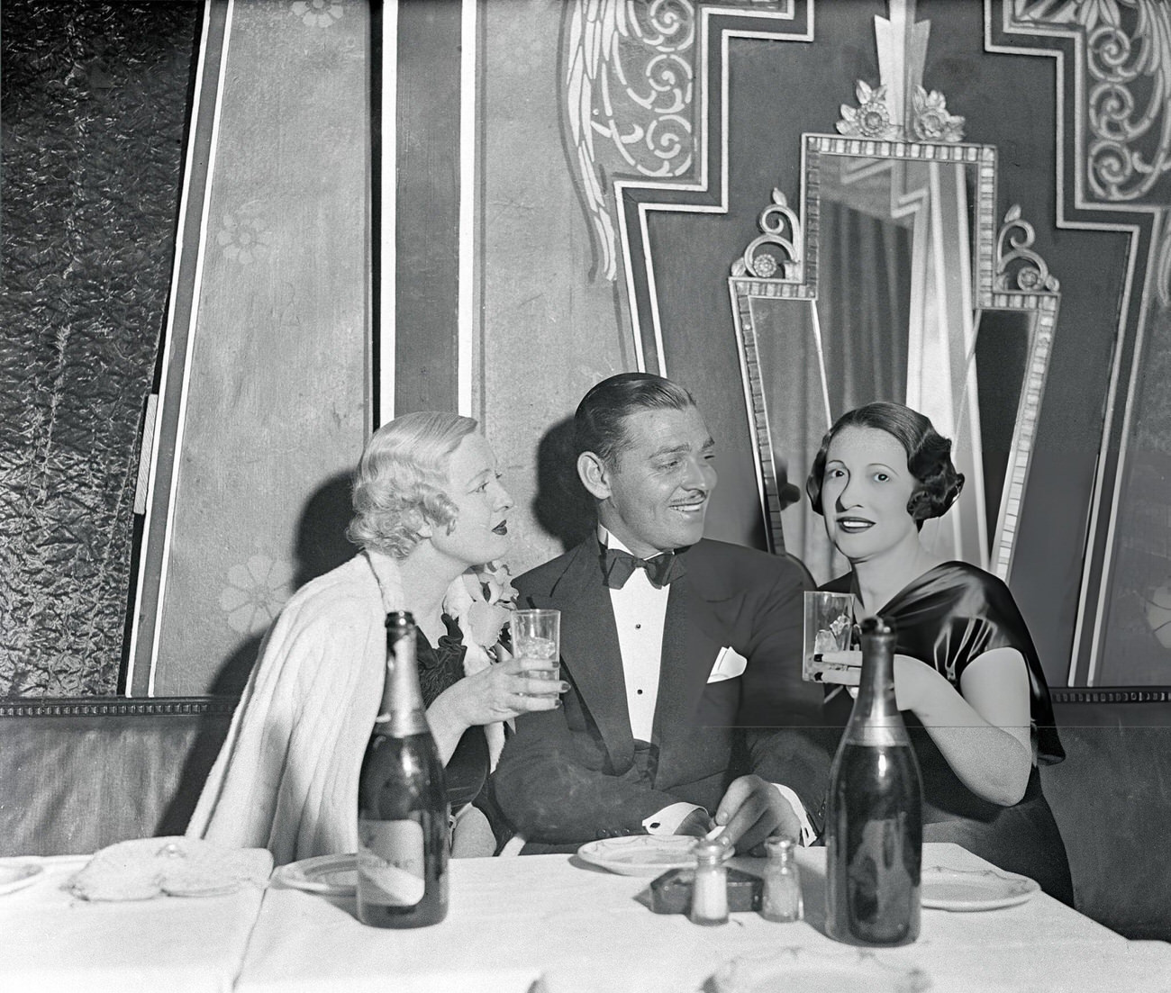 Clark Gable And Mrs. Clark Gable Dining With Peggy Hopkins Joyce, 1930S.