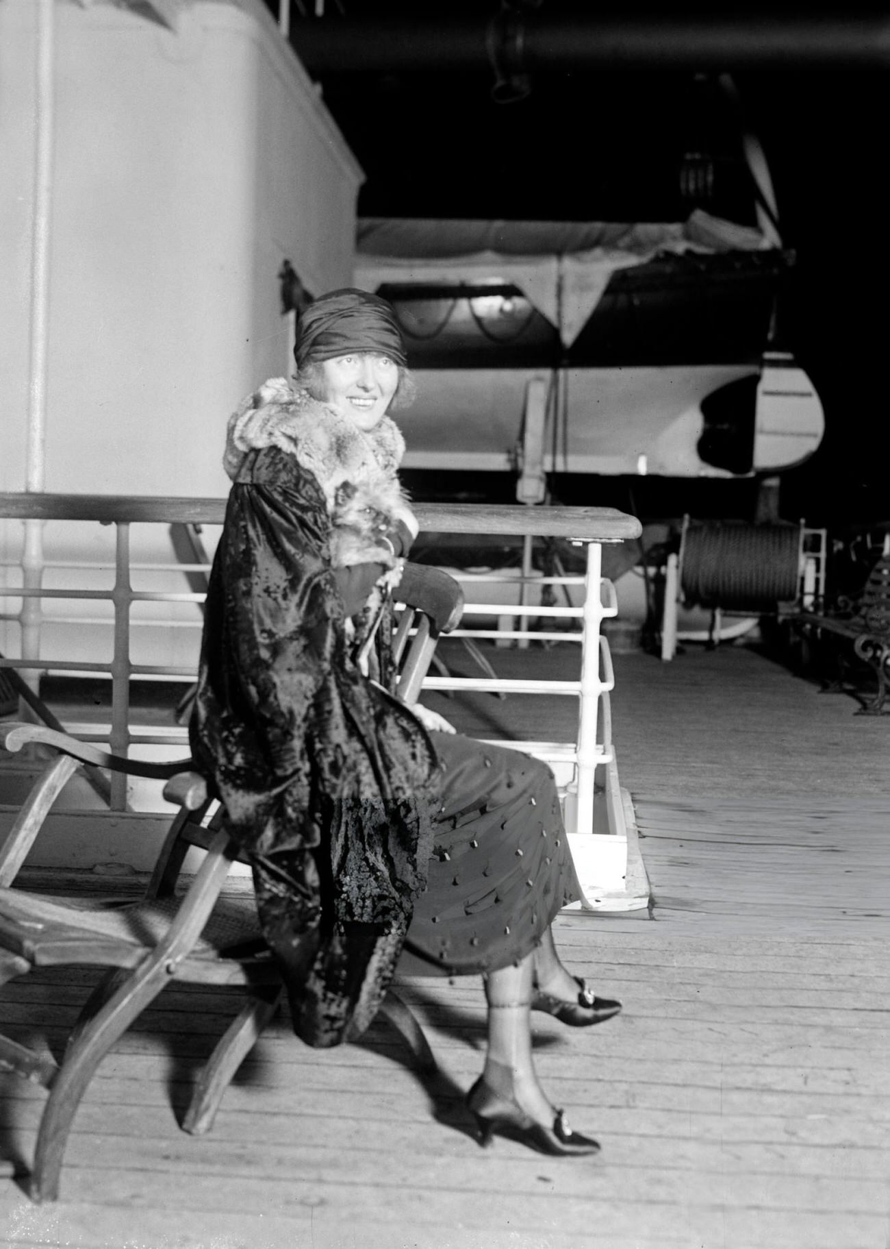 Peggy Hopkins Joyce Aboard A Liner, 1920S.