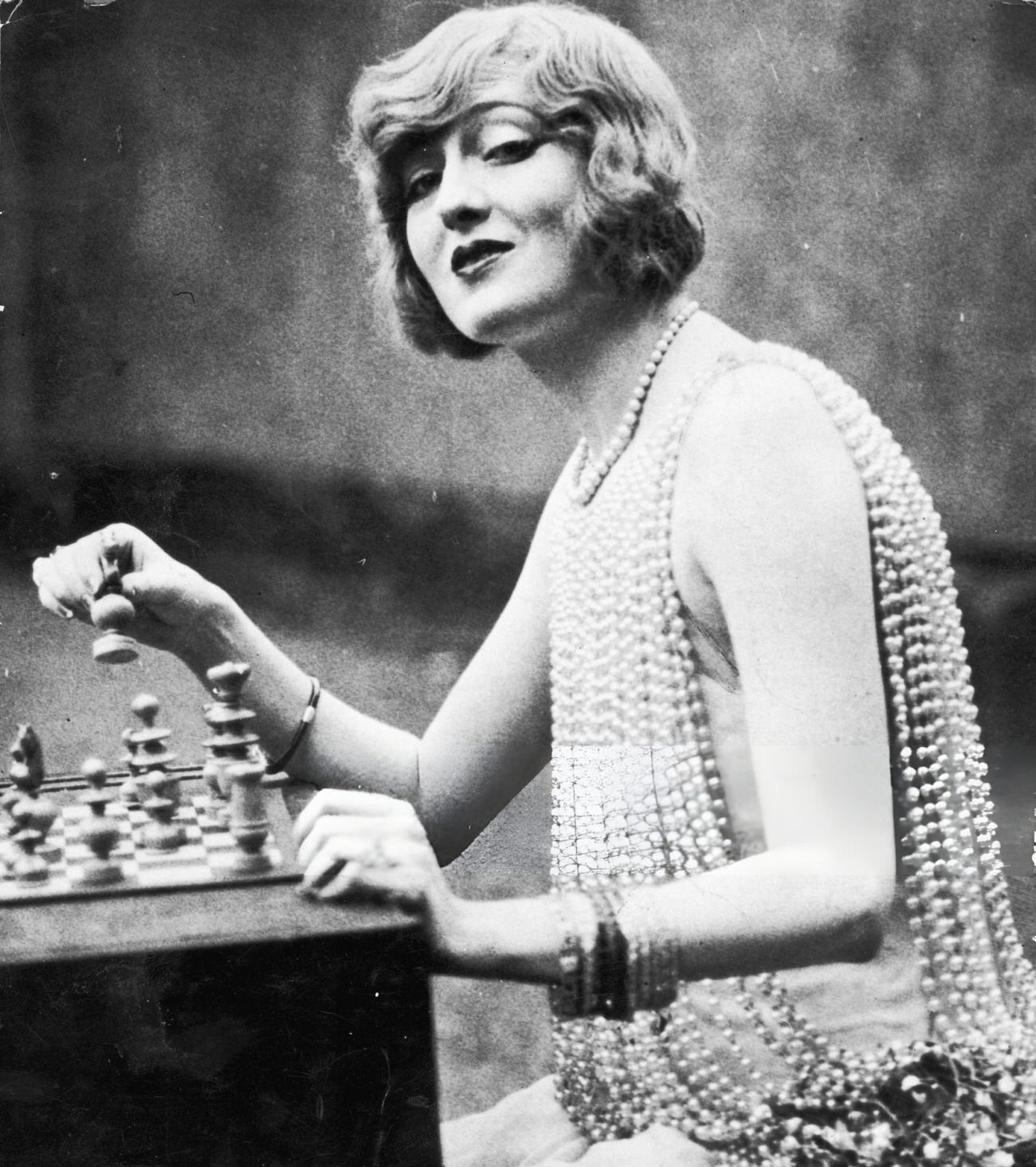 Peggy Hopkins Joyce Playing Chess, 1920S.