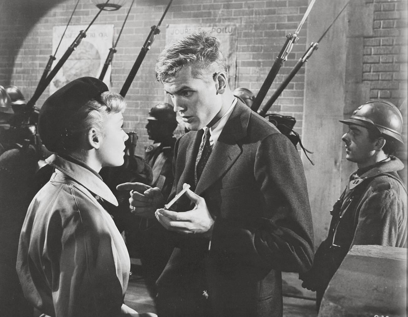 Tab Hunter And Etchika Choureau In &Amp;Quot;Lafayette Escadrille&Amp;Quot;, Also Known As &Amp;Quot;With You In My Arms&Amp;Quot;, 1958.