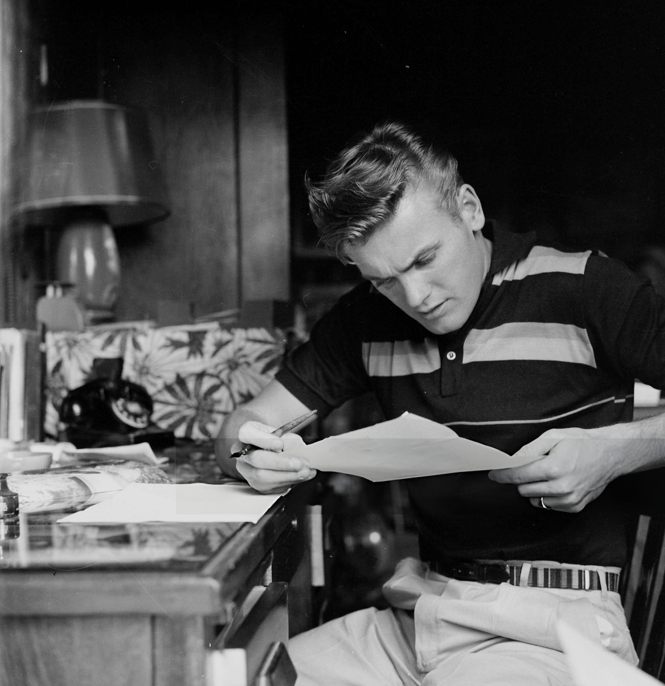 Tab Hunter At Home In Los Angeles, 1955.