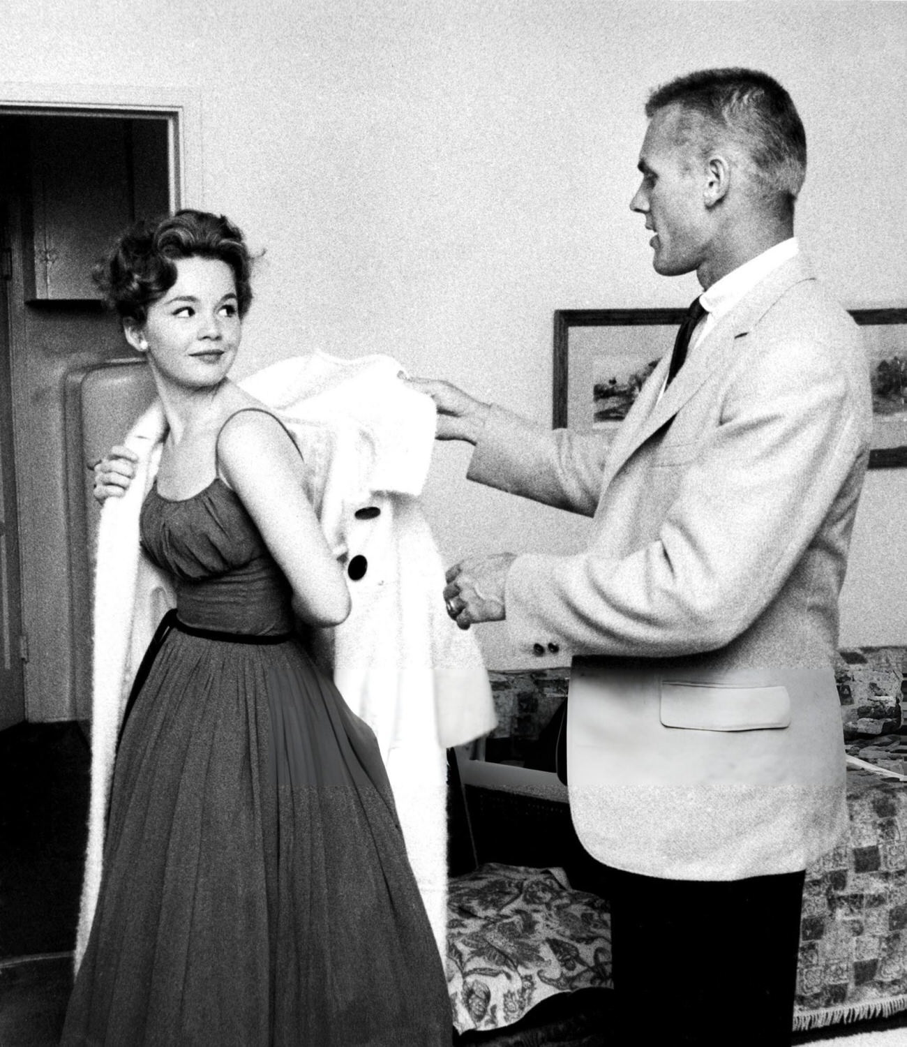 Tab Hunter And Tuesday Weld Backstage, 1959.