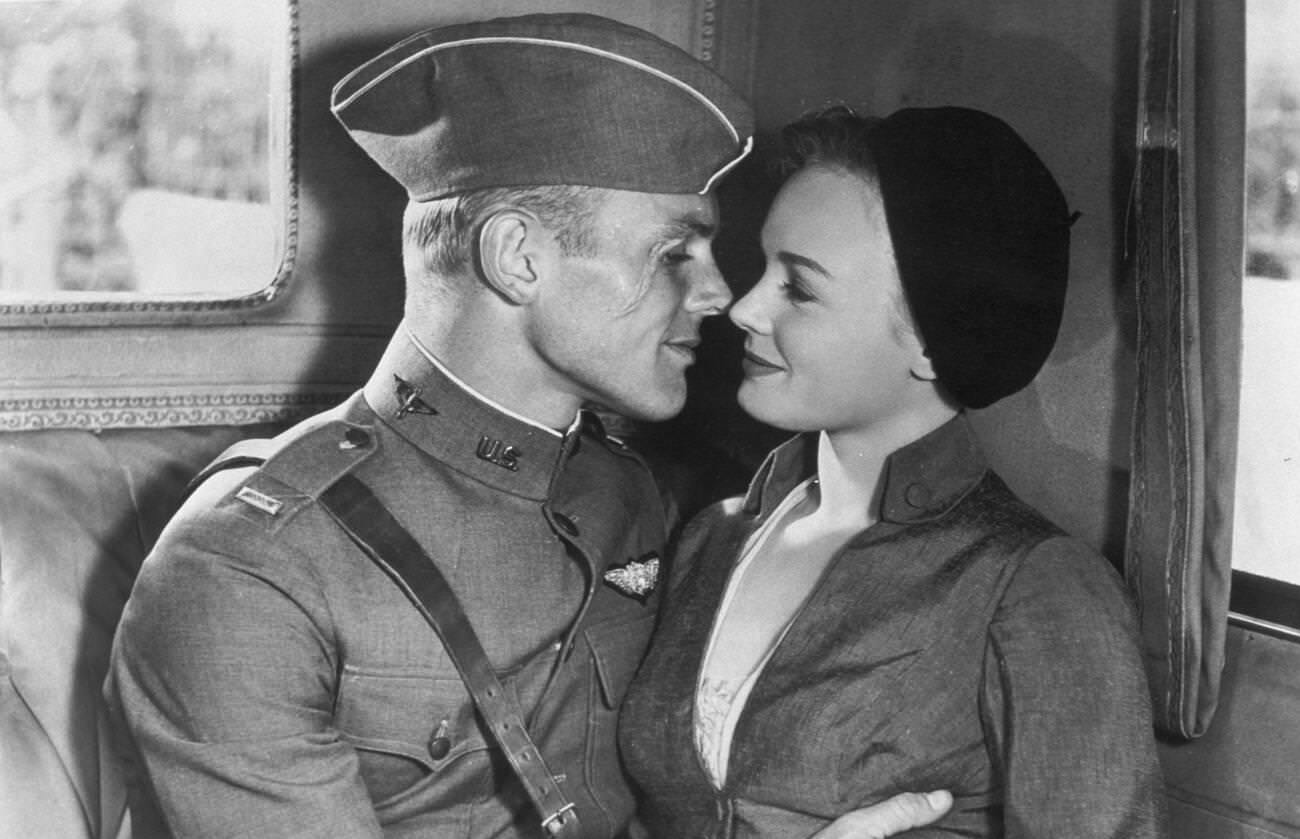 Tab Hunter And Etchika Choureau In &Amp;Quot;Lafayette Escadrille&Amp;Quot;, 1958.