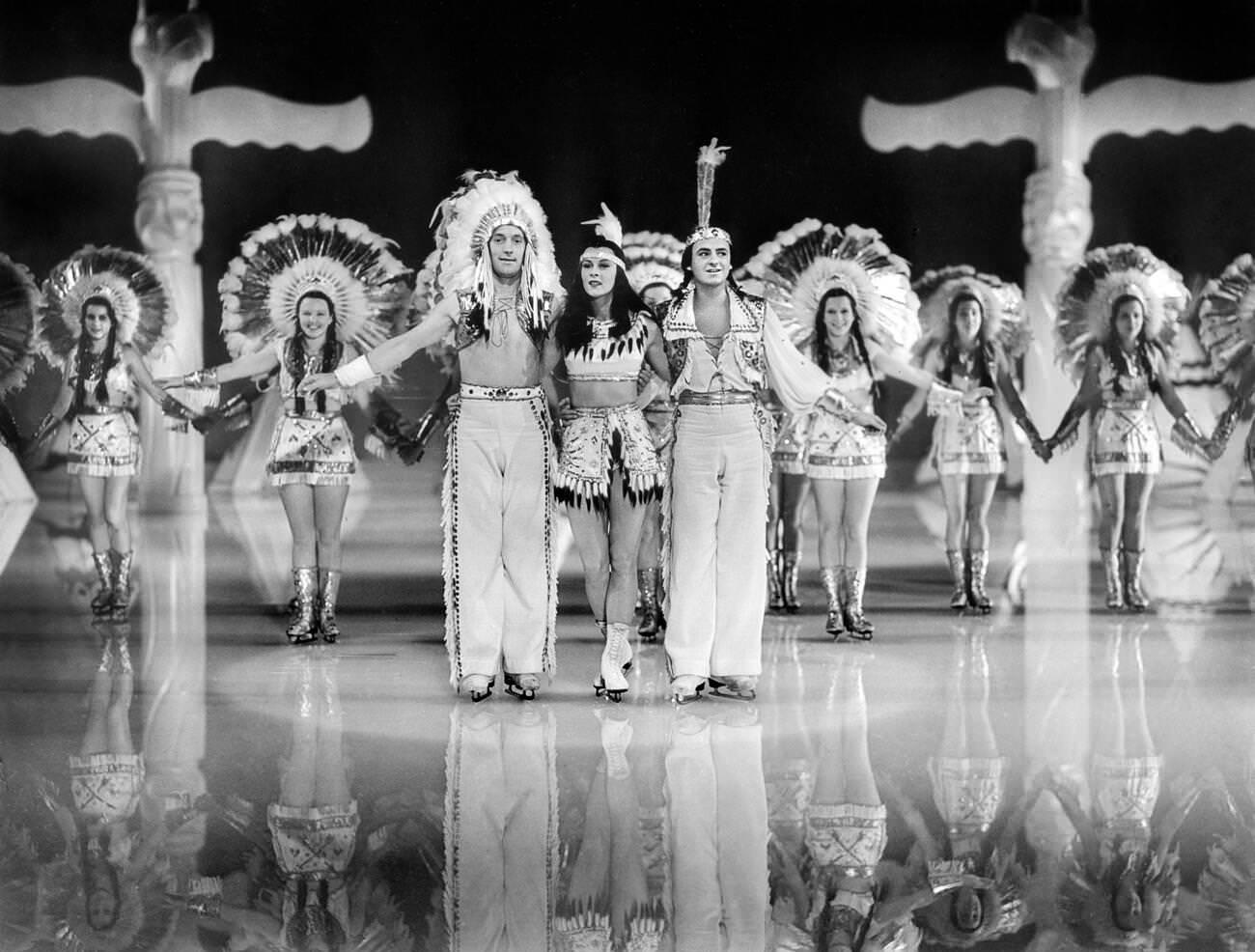 Roy Shipstad And Eddie Shipstad With Ice Follies, On The Set Of The Film, 'The Ice Follies Of1939', 1939