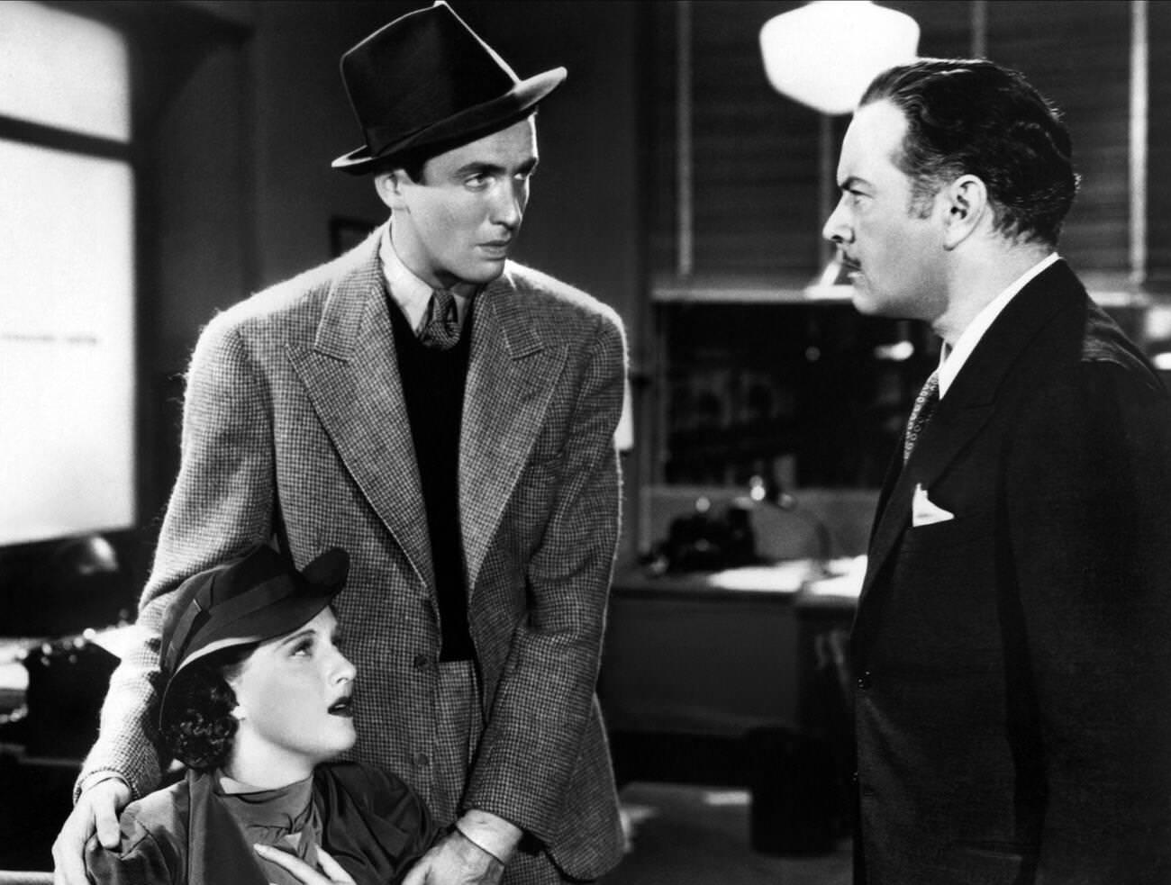 Rose Stradner, James Stewart, And Sidney Blackmer In ‘The Last Gangster’, 1937.