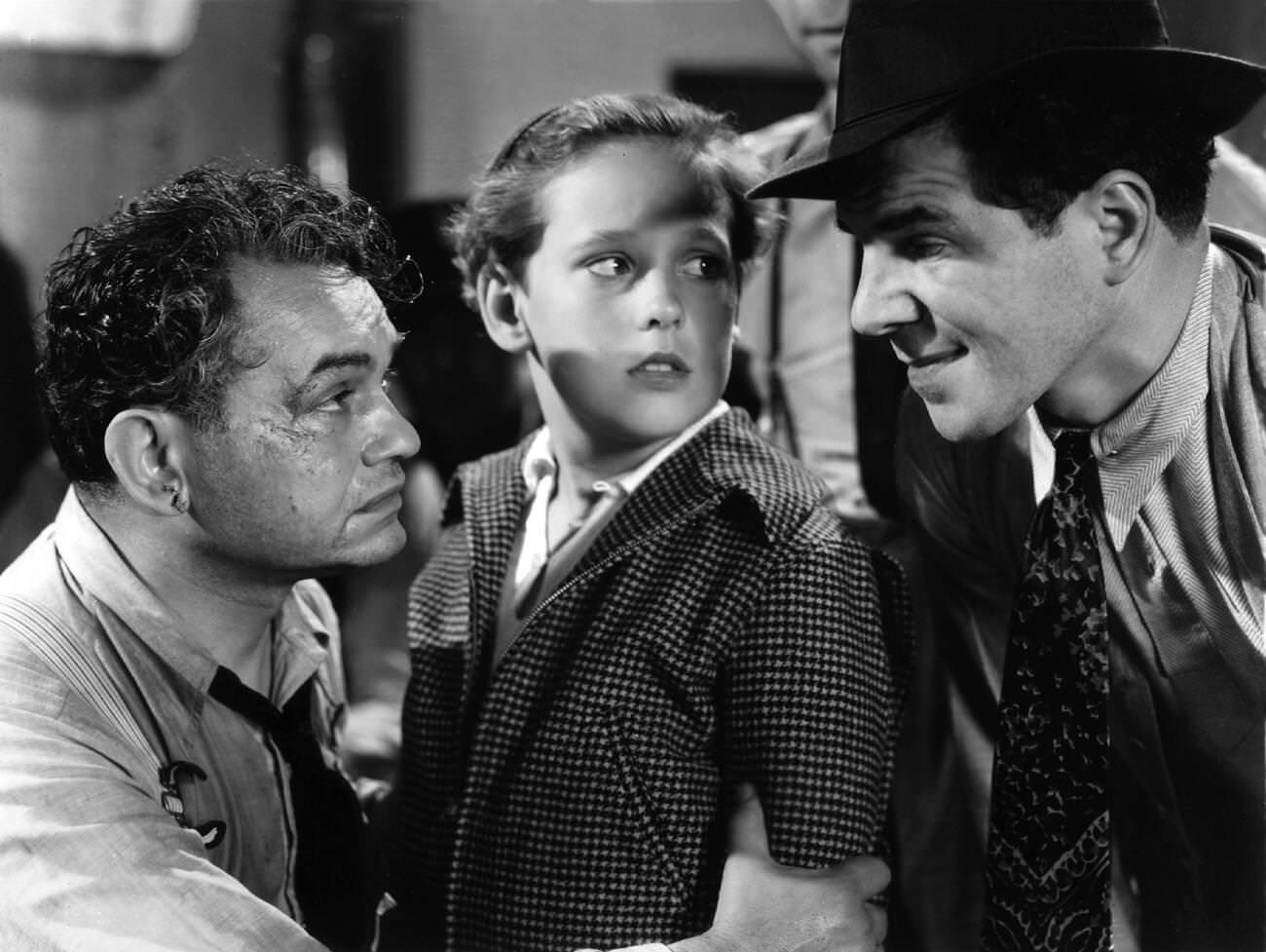 Edward G. Robinson, Douglas Scott, And Lionel Stander In ‘The Last Gangster’, 1937.