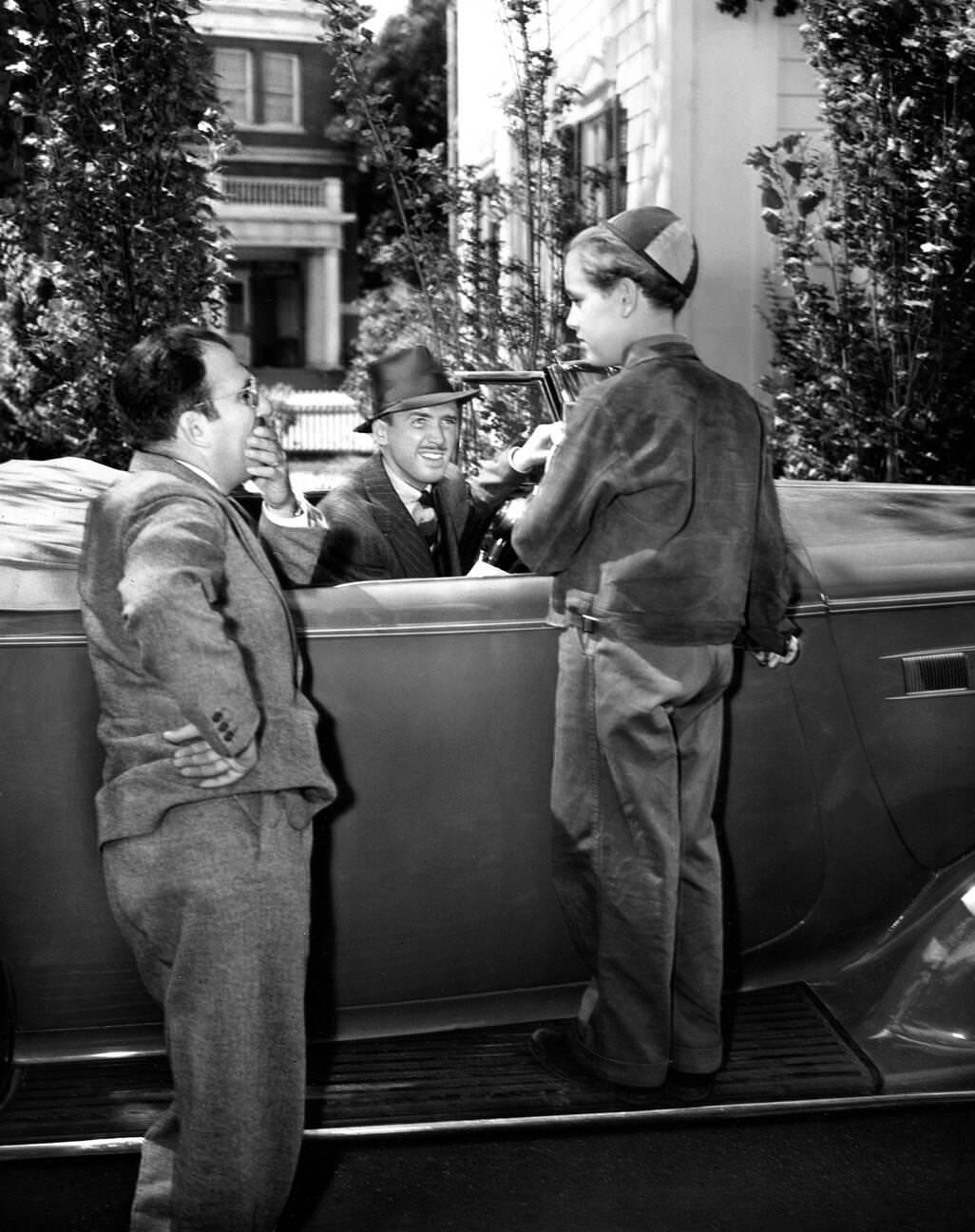 James Stewart And Douglas Scott On The Set Of ‘The Last Gangster’, 1937.