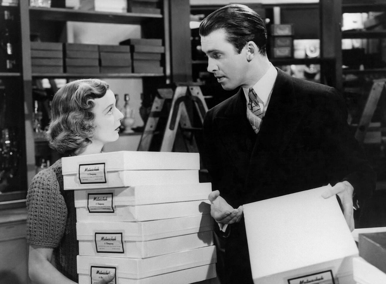 Margaret Sullavan And James Stewart In 'The Shop Around The Corner', 1940.