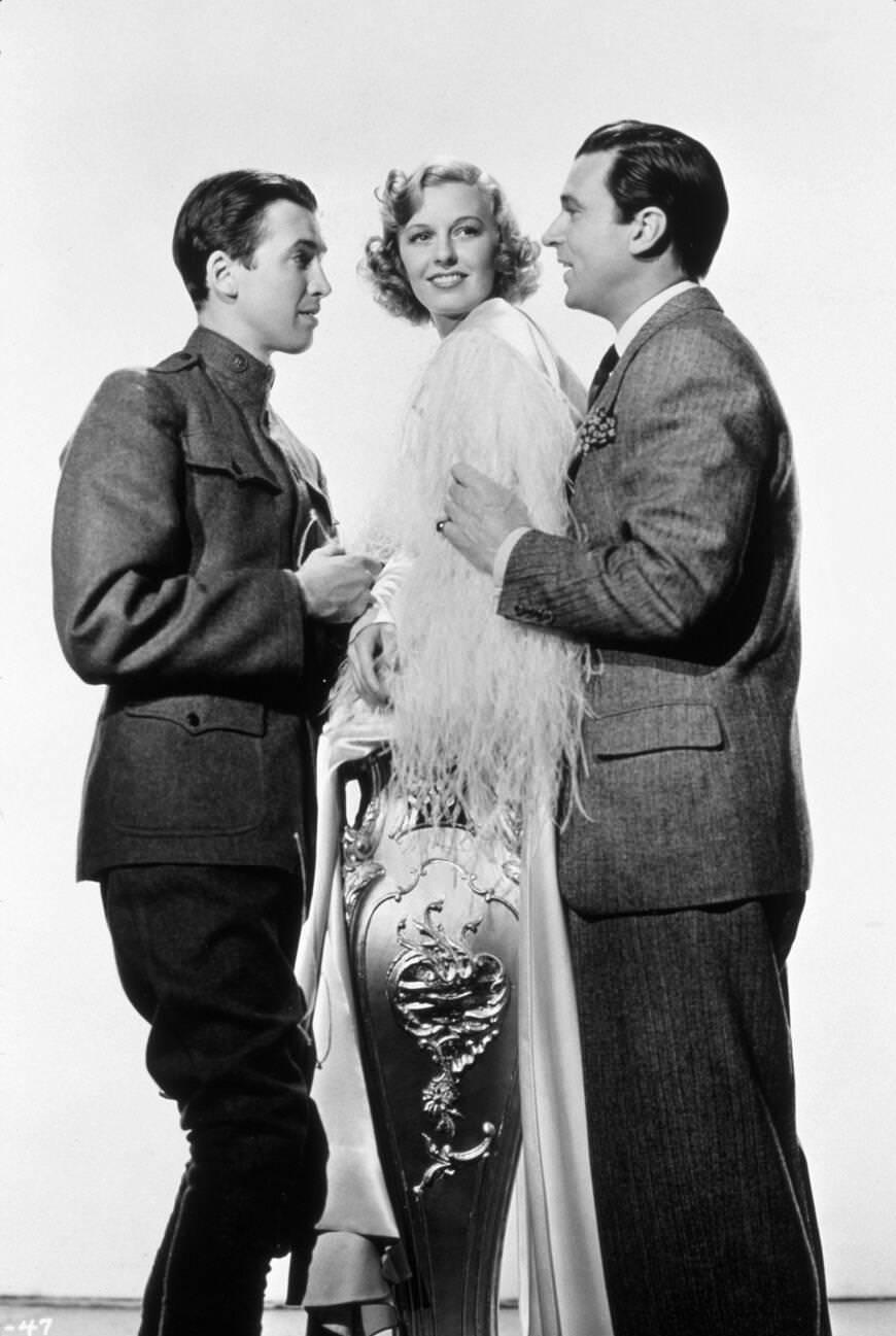 Walter Pidgeon, H.c. Potter, And James Stewart On The Set Of 'The Shopworn Angel', 1938.