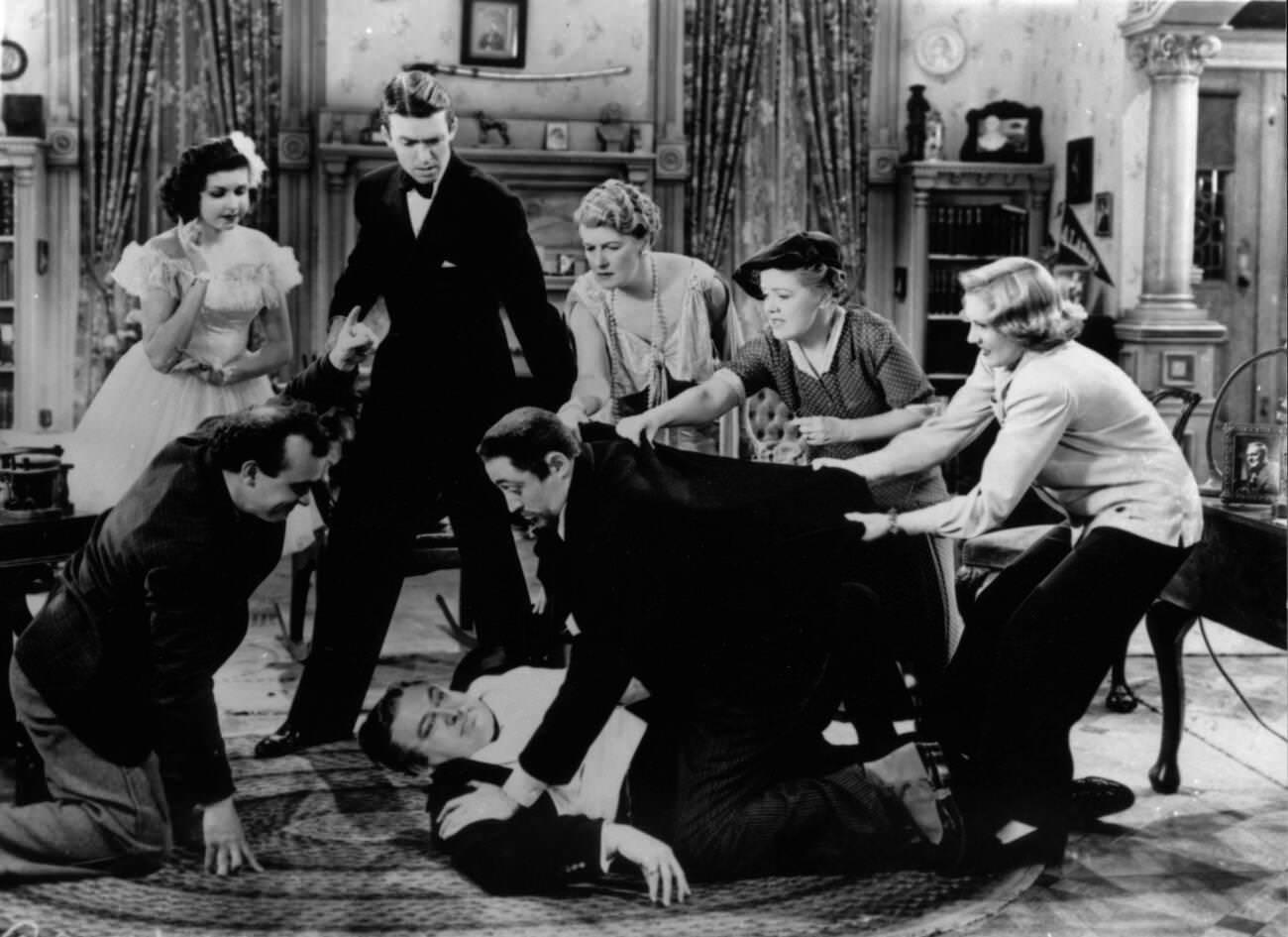 Ann Miller, James Stewart, Mary Forbes, And Jean Arthur In &Amp;Quot;You Can'T Take It With You&Amp;Quot;, 1938.