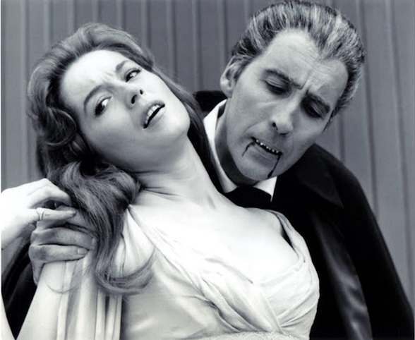 Barbara Shelly And Christopher Lee In 'Dracula Prince Of Darkness', 1965.
