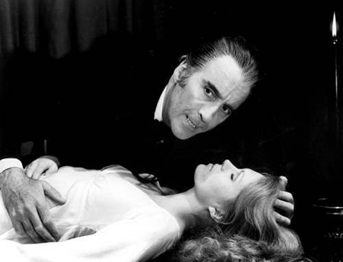 Christopher Lee As Count Dracula And Joanna Lumley As Jessica Van Helsing In 'The Satanic Rites Of Dracula', 1973.