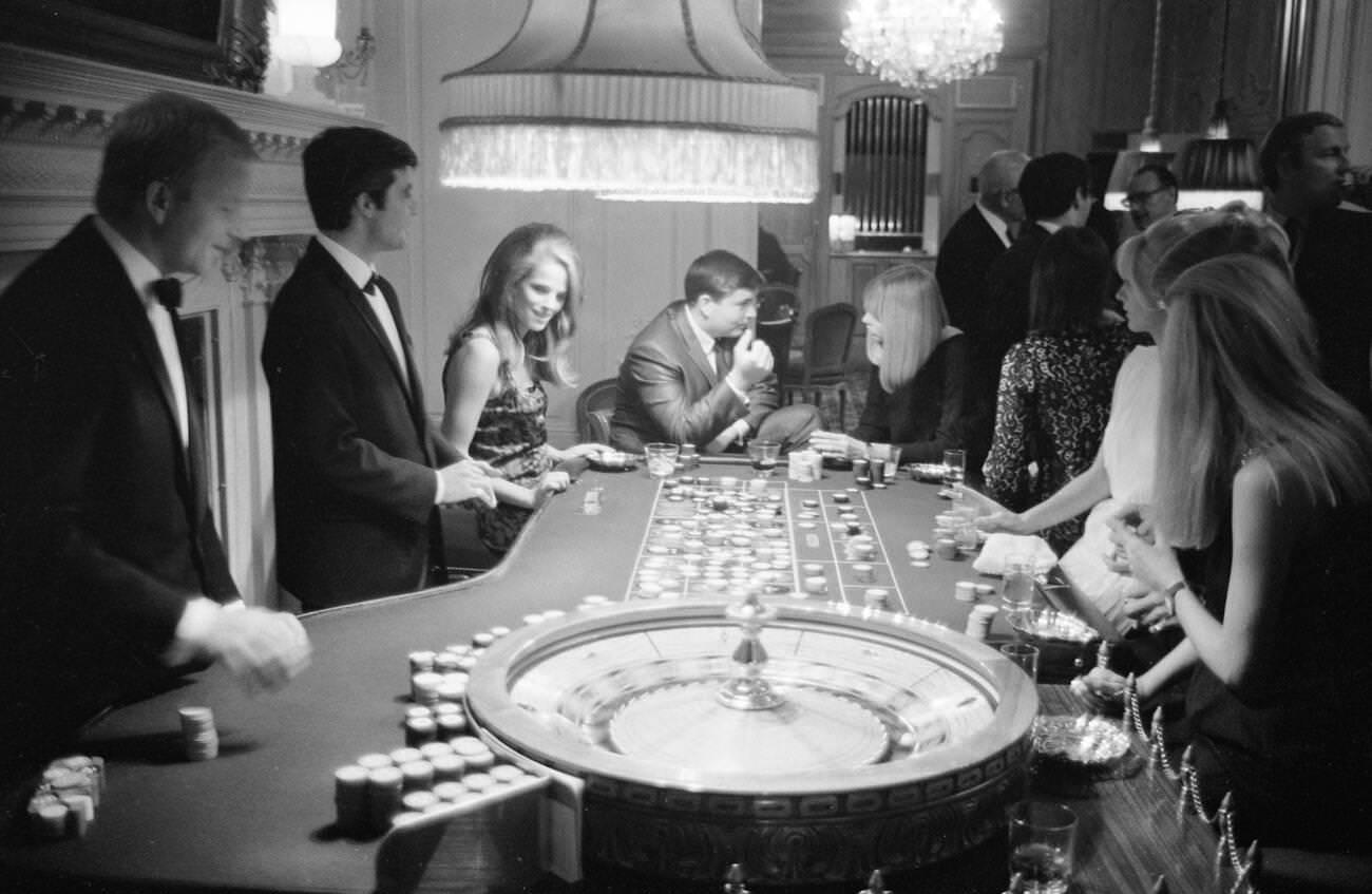 Charlotte Rampling Gambling At The Pair Of Shoes, A Casino In London, 1966.