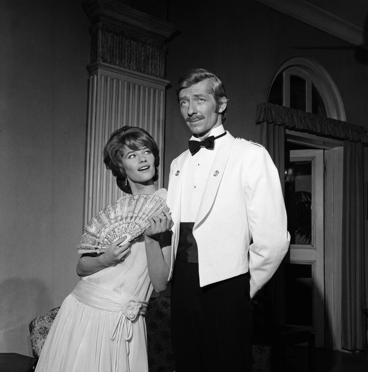 Charlotte Rampling With Her Fiancé Jeremy Lloyd On The Set Of &Amp;Quot;The Long Duel&Amp;Quot;, 1967.