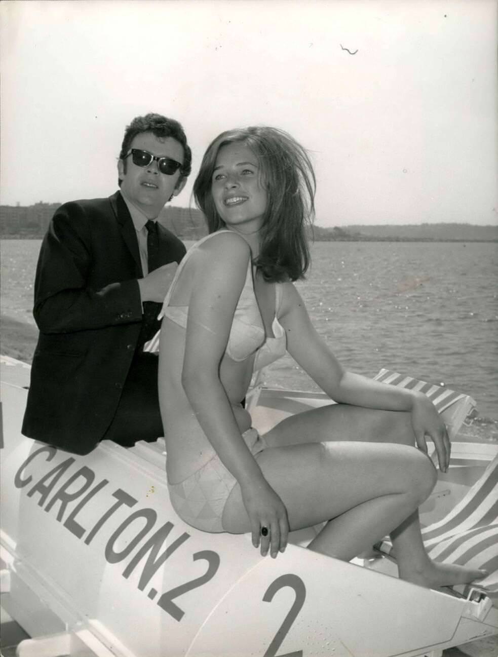 Charlotte Rampling And Ray Brooks Starring In The English Film &Amp;Quot;Knock&Amp;Quot;, Cannes Film Festival, 1965.