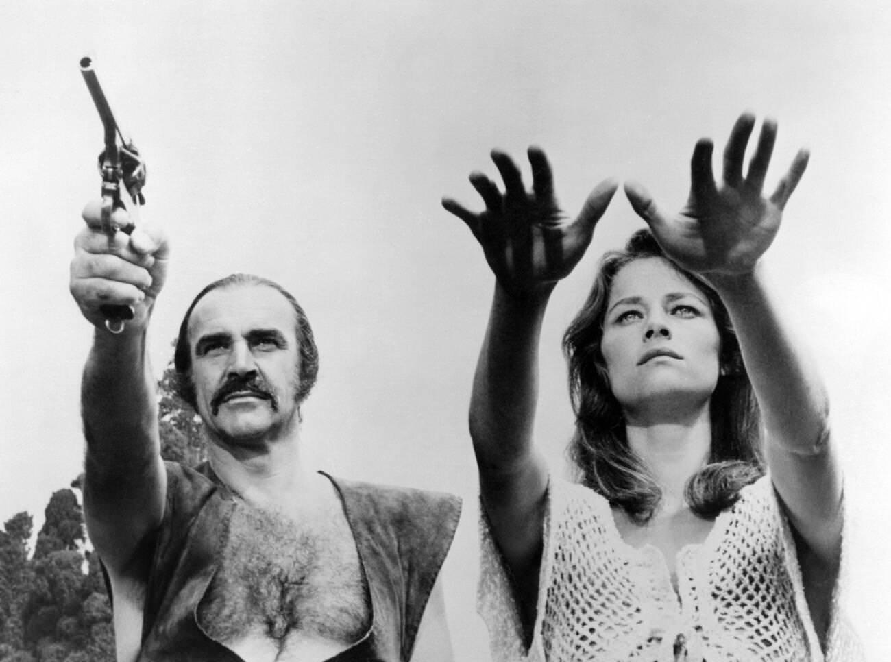 Charlotte Rampling And Sean Connery In &Amp;Quot;Zardoz&Amp;Quot;, 1974.