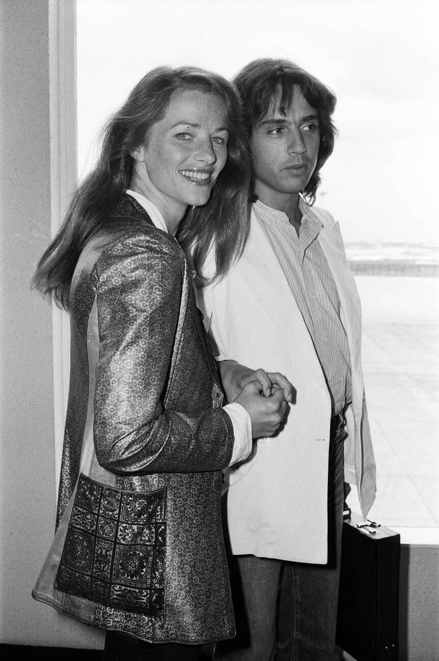 Charlotte Rampling And Jean Michel Jarre At Heathrow Airport, 1977.
