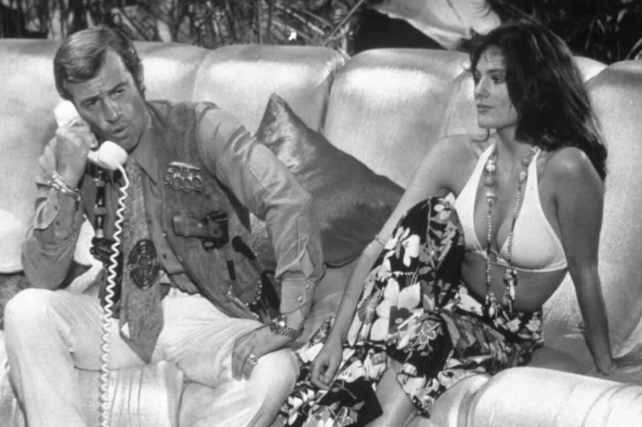 Jean-Paul Belmondo And Jacqueline Bisset In 'Le Magnifique', 1974.