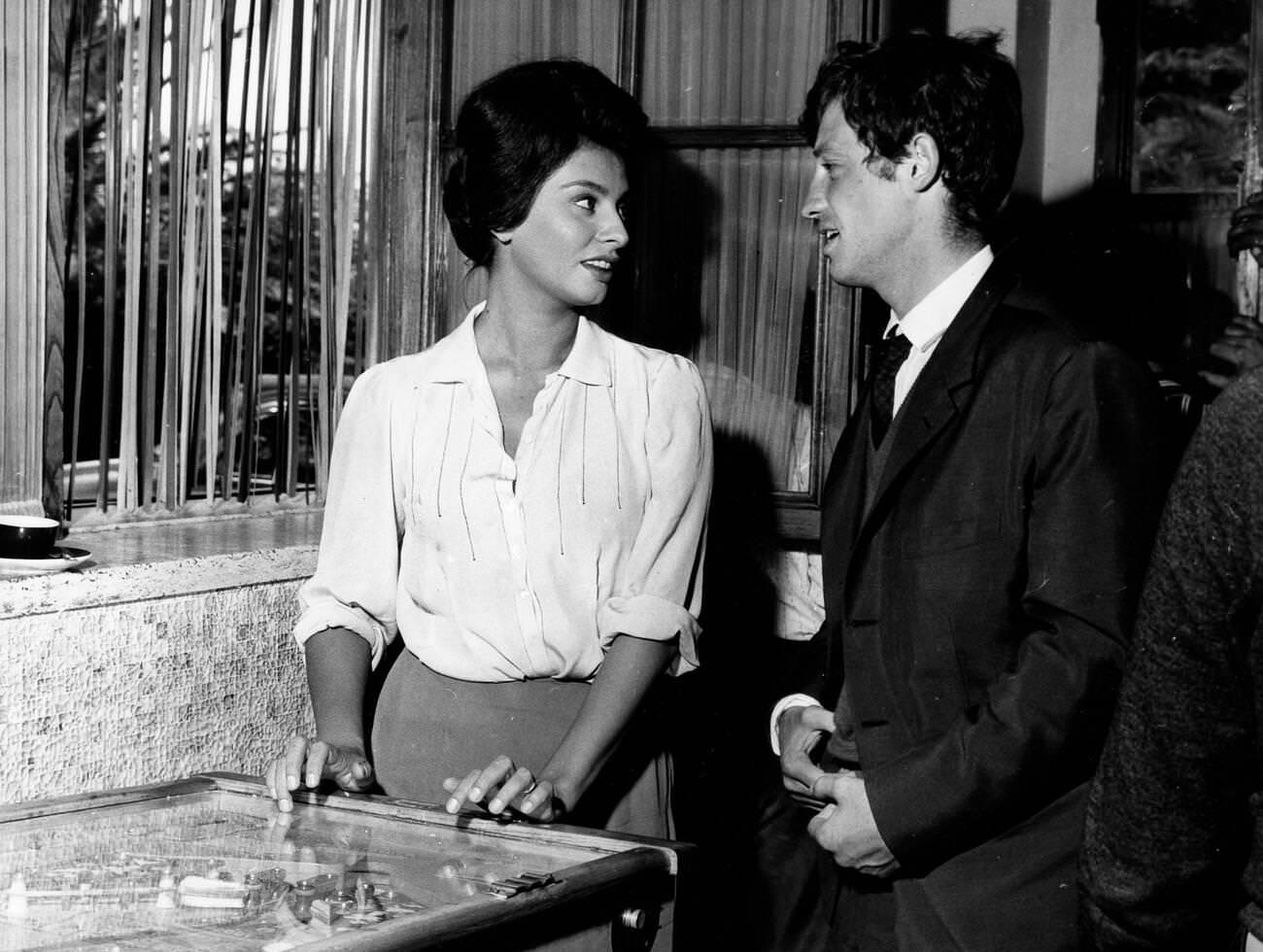 Jean-Paul Belmondo With Sophia Loren, 1960S.