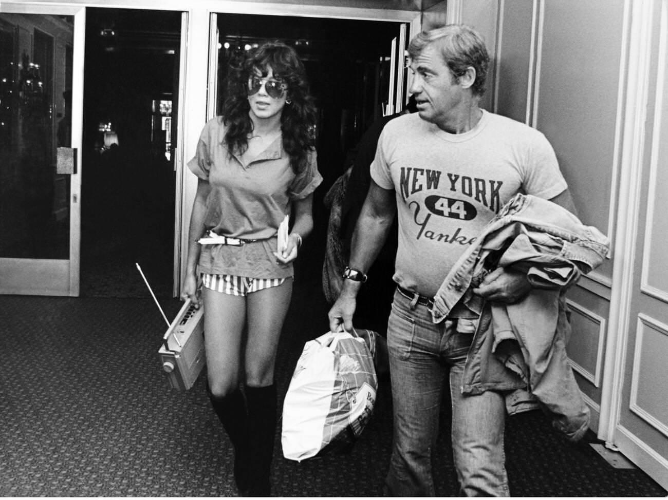 Jean-Paul Belmondo With Companion Carlos Sotto Mayor, 1982.