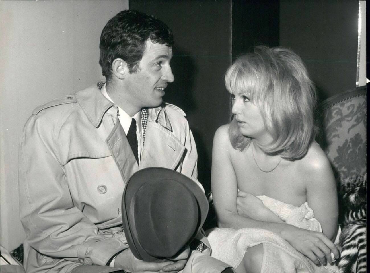 Jean-Paul Belmondo And Mylene Demongeot In 'Tender Voyage', 1966.