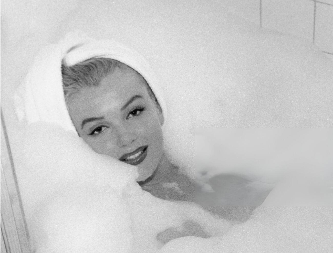 Marilyn Monroe Taking A Bath At The Hotel Bel-Air, 1953.