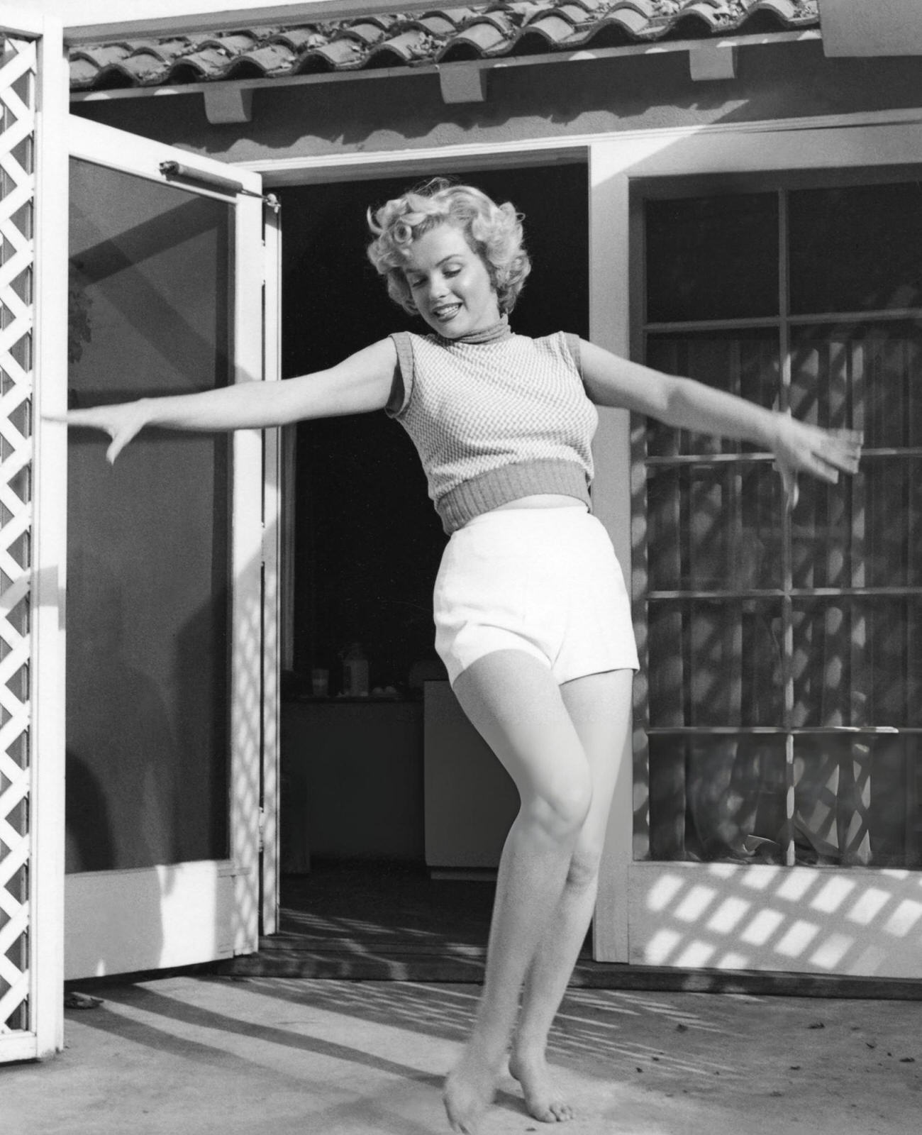 Marilyn Monroe Posing At The Hotel Bel-Air, 1953.