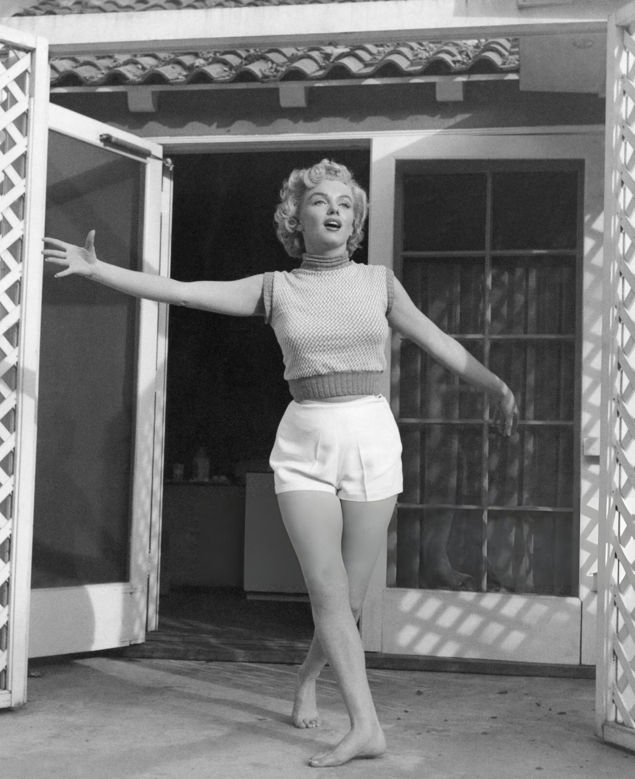 Marilyn Monroe Posing At The Hotel Bel-Air, 1953.