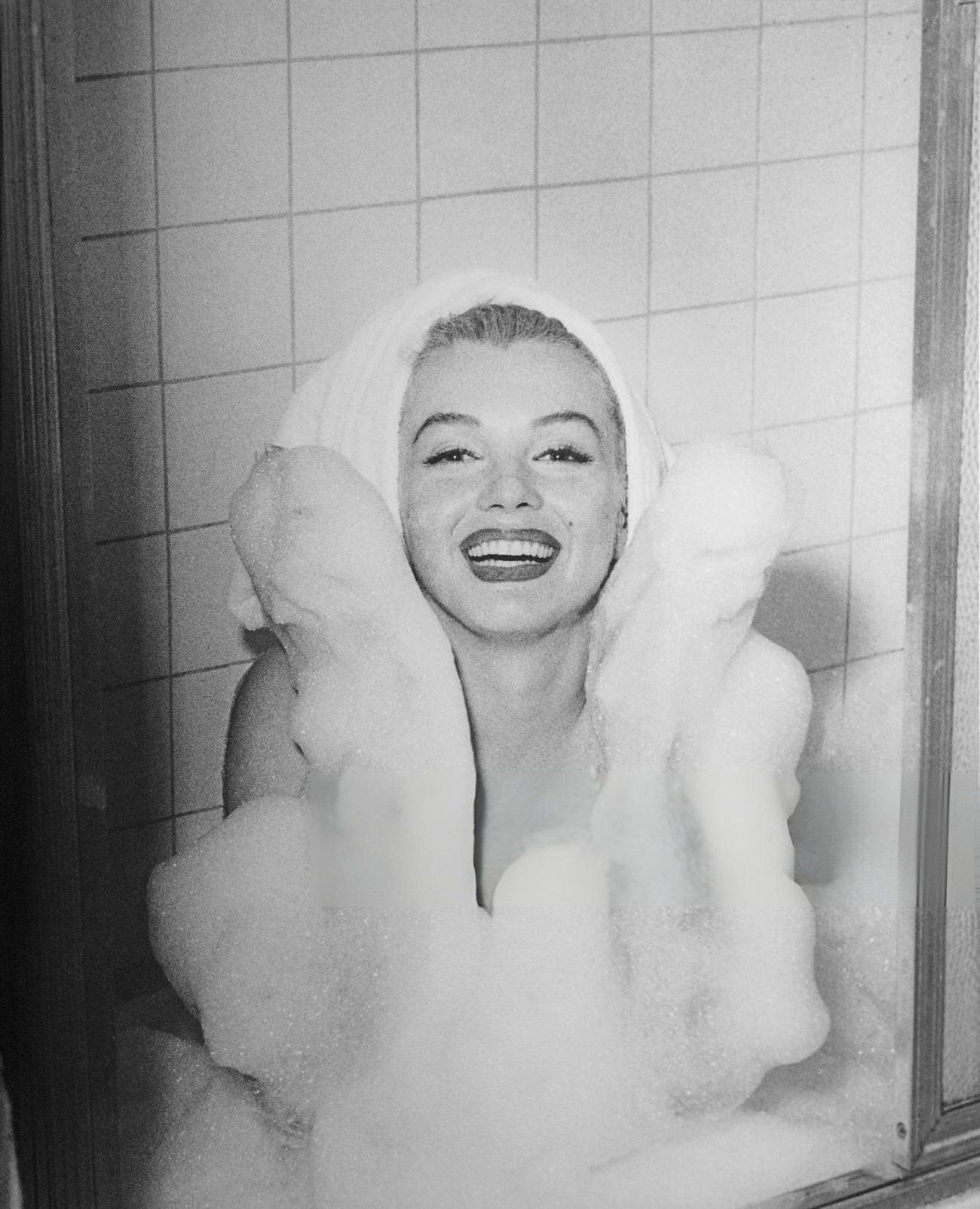 Marilyn Monroe In A Bathtub At The Hotel Bel-Air, 1953.