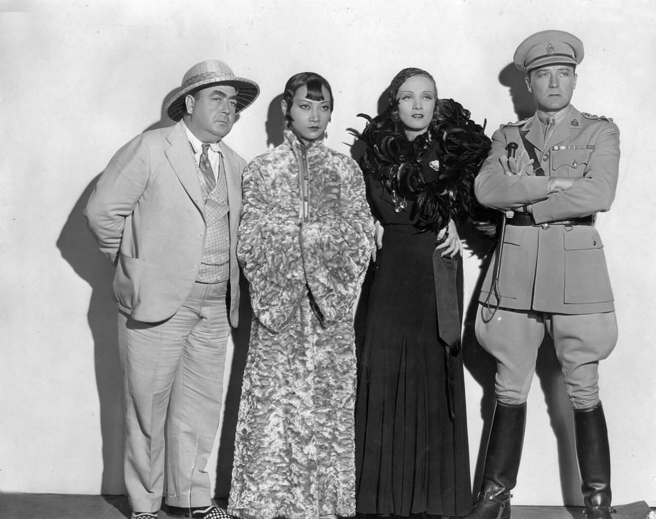 Marlene Dietrich, Anna May Wong, Clive Brook, And Eugene Palette In ‘Shanghai Express’, 1932.