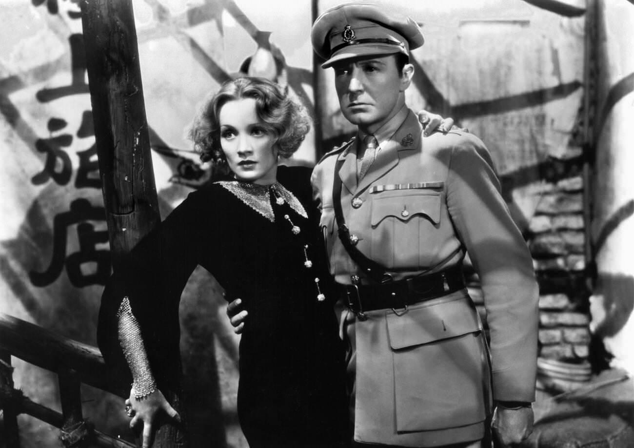 Marlene Dietrich, Clive Brook In ‘Shanghai Express’, 1932.
