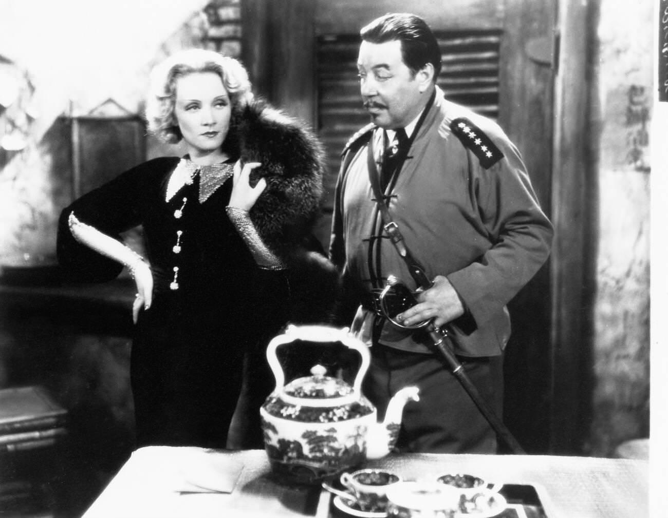 Warner Oland And Marlene Dietrich In ‘Shanghai Express’, 1932.