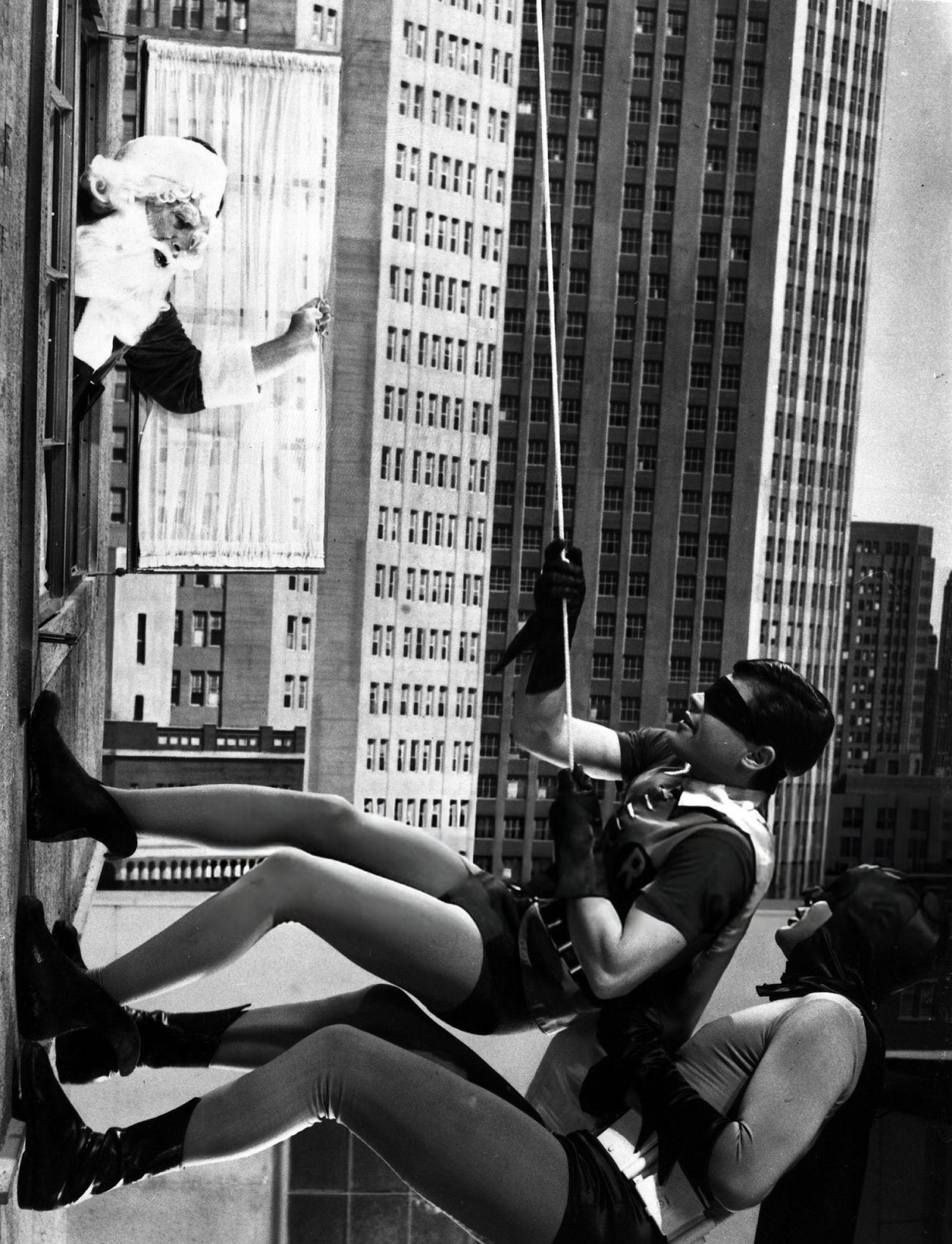 Burt Ward And Adam West During The Shoot Of The Television Series Batman, 1960S.