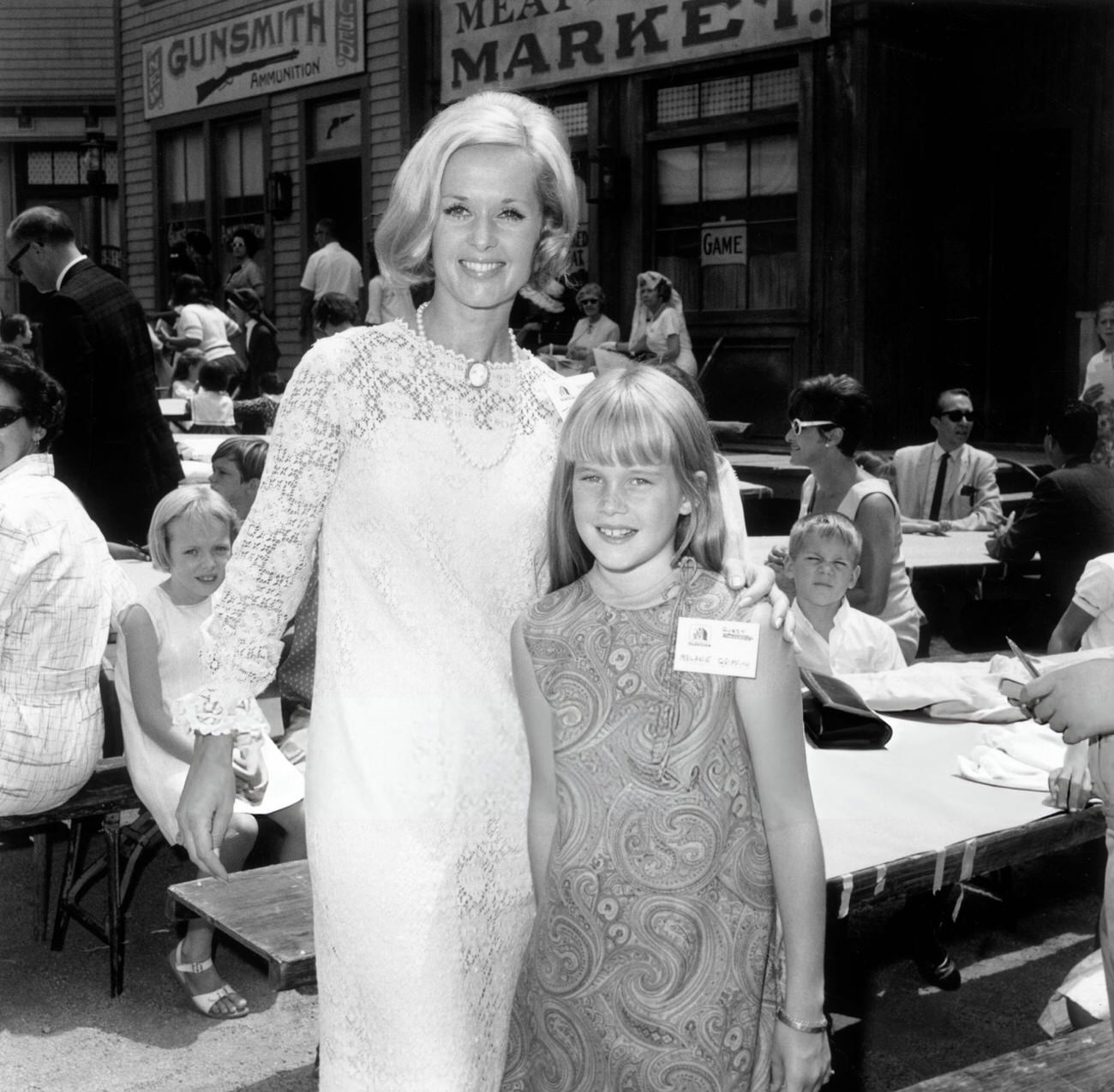 Tippi Hedren And Her Daughter, Melanie Griffith, At A 'Batman' Luncheon For An Orphanage In California, 1966.