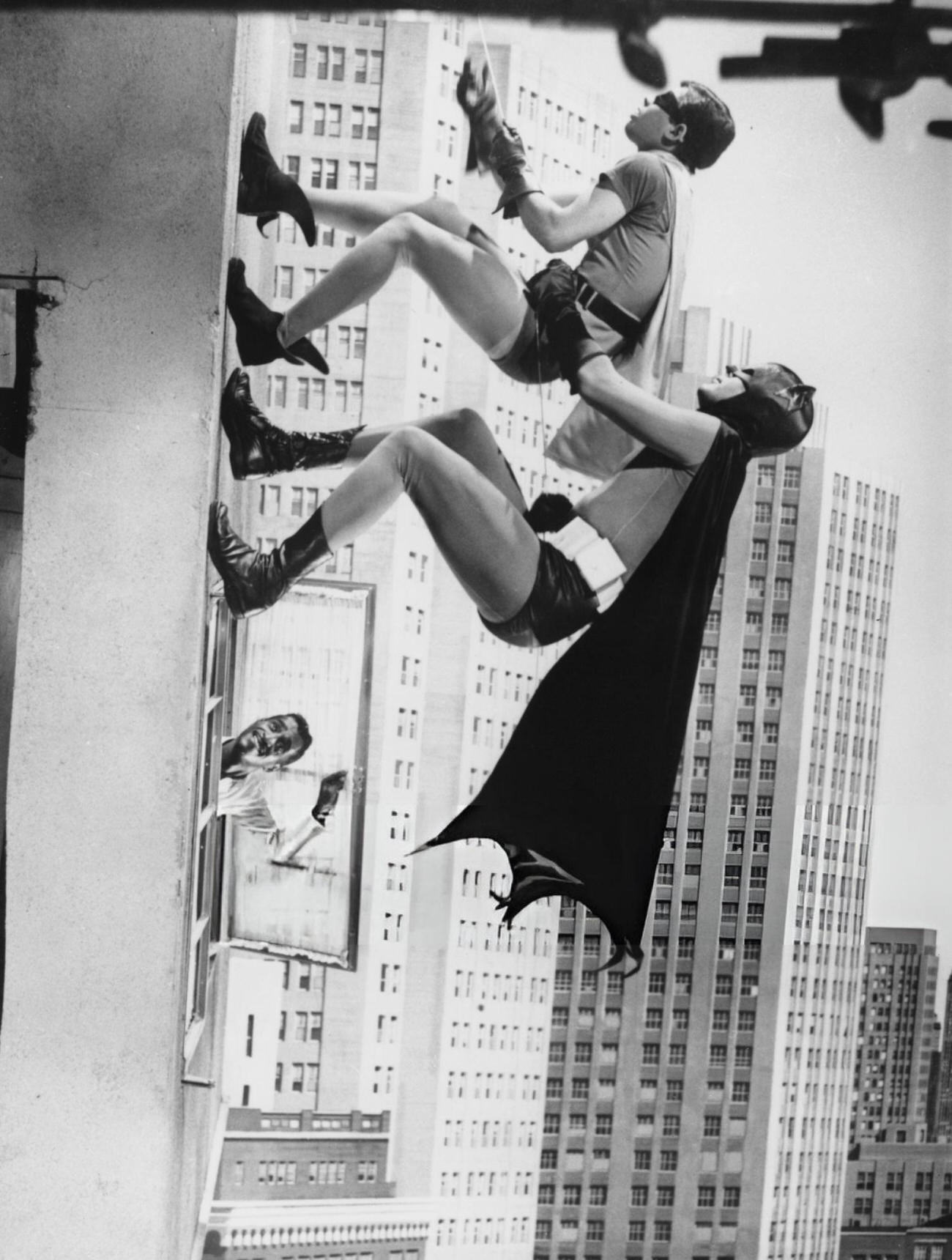 Adam West And Burt Ward As Batman And Robin, With Sammy Davis Junior, 1966.