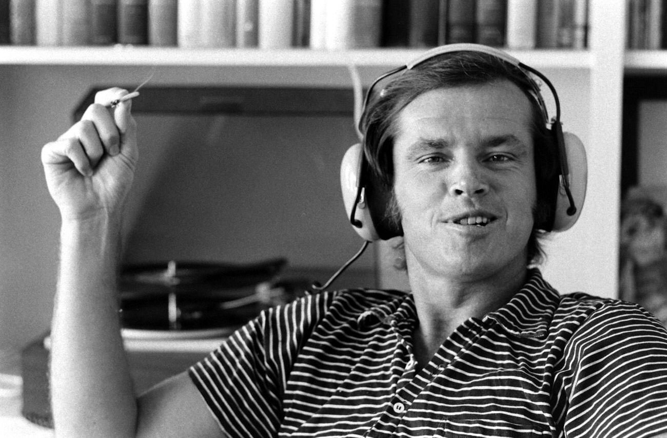Jack Nicholson At Home In Los Angeles, 1969. In An Issue Of Life From March 1970, The Magazine Noted That Nicholson &Amp;Quot;Is A Rock Fan Who Enjoys His Music With A Headset.&Amp;Quot;