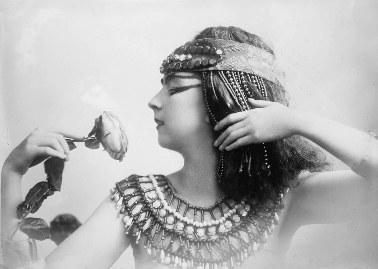 Ruth St. Denis, Holding A Rose, 1910.