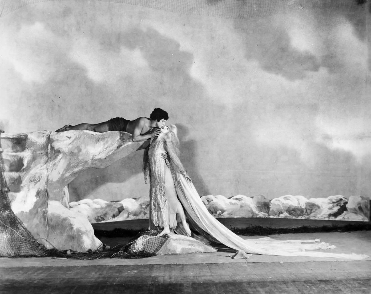 Ted Shawn And Ruth St. Denis In A New York City Performance Of 'The Spirit Of The Sea', 1920S.