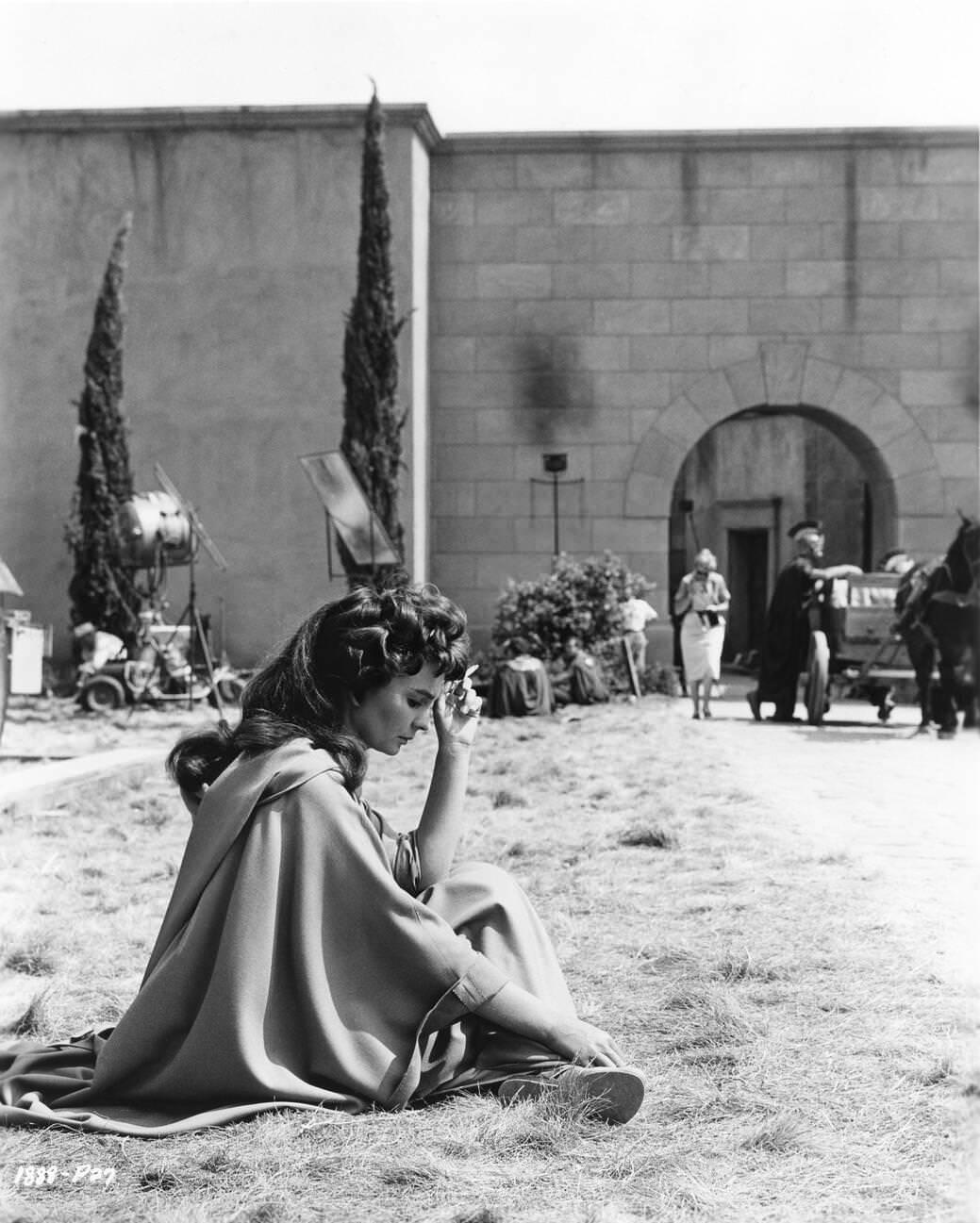 Jean Simmons On The Set Of Spartacus, 1960.