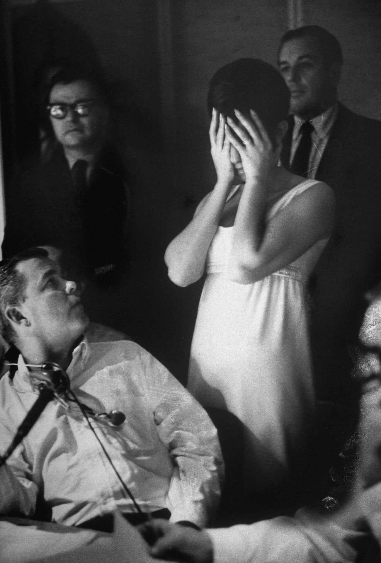 Watching Herself On A Monitor During Rehearsals For A 1966 Tv Special, Barbra Streisand “Is So Distressed By Her Singing And Appearance That She Hides Her Eyes.”