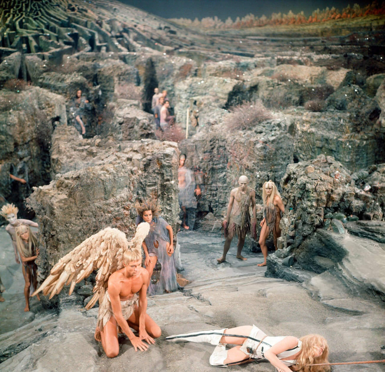 John Phillip Law And Jane Fonda In A Scene From &Amp;Quot;Barbarella&Amp;Quot;, 1967.
