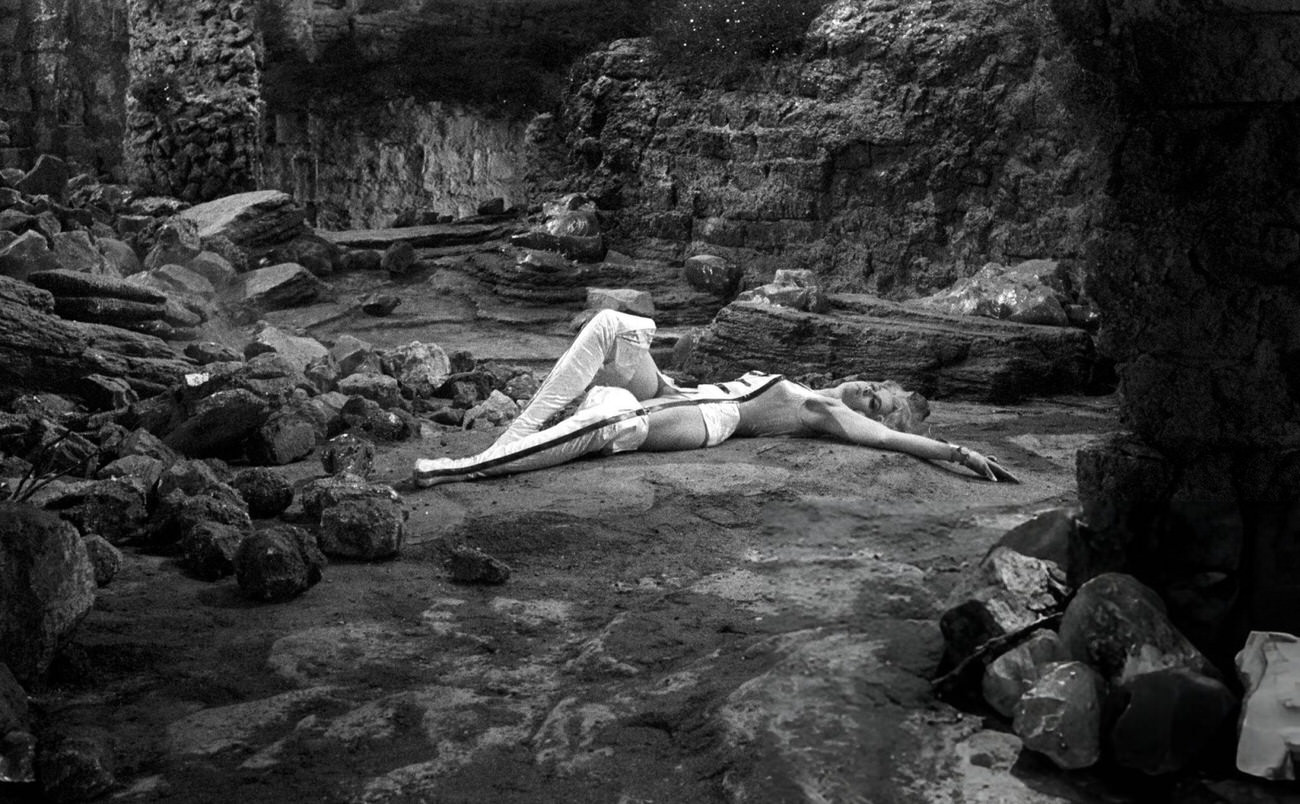 Jane Fonda In A Rocky Cave Scene From &Amp;Quot;Barbarella&Amp;Quot;, 1967.