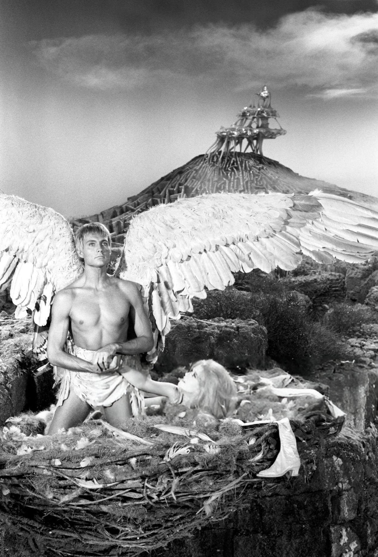 Jane Fonda And John Phillip Law In A Giant Nest In &Amp;Quot;Barbarella&Amp;Quot;, 1967.