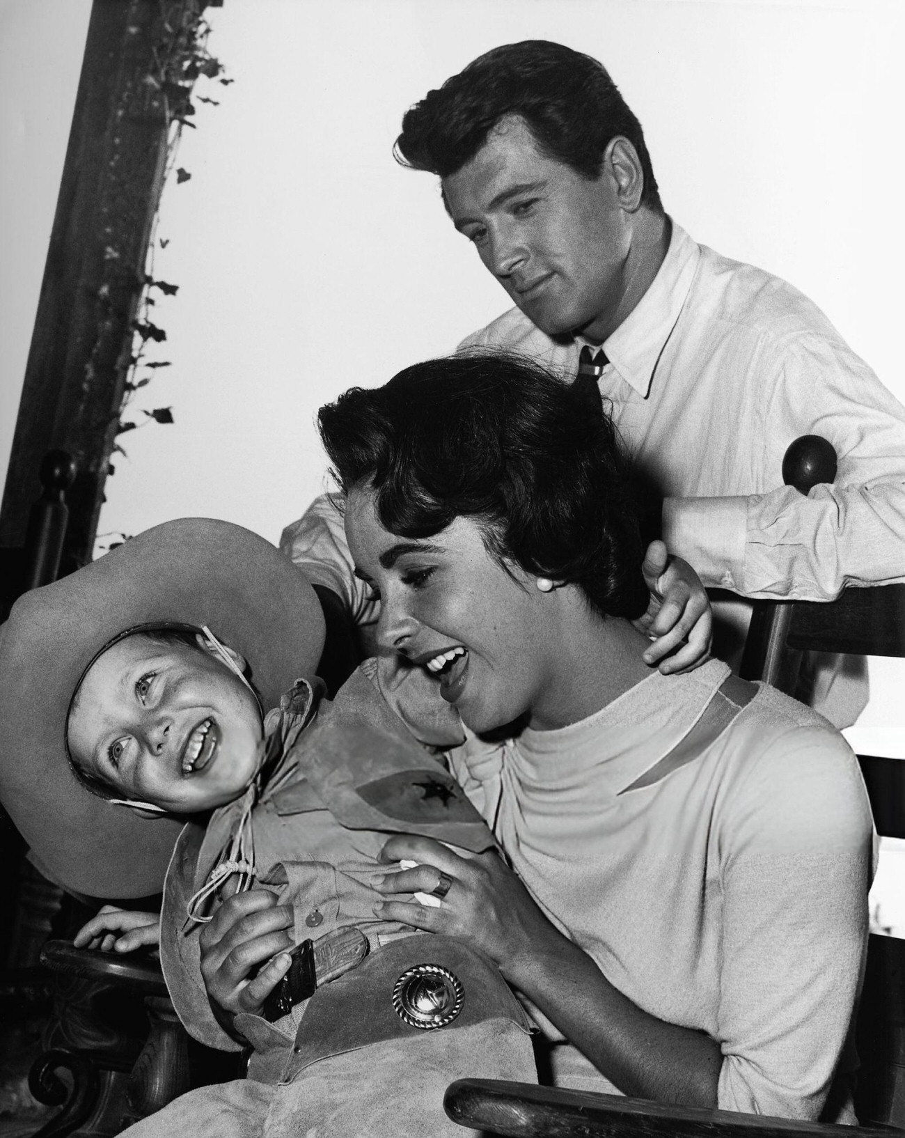 Liz Taylor, Rock Hudson, And Steven Kay In ‘Giant’, 1956