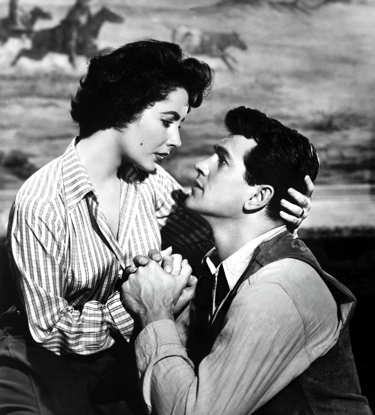 Elizabeth Taylor And Rock Hudson On The Set Of ‘Giant’, 1956