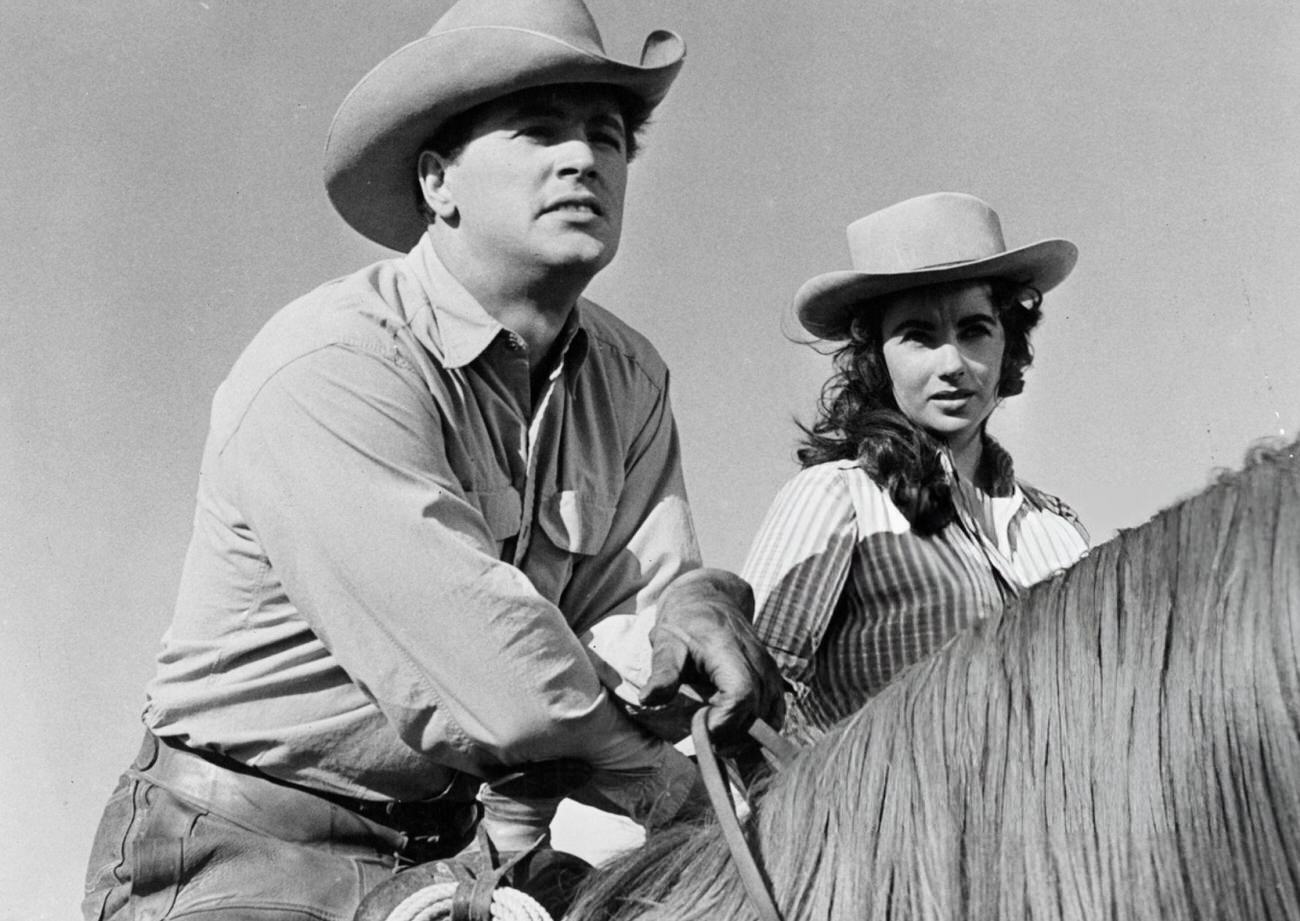 Rock Hudson And Elizabeth Taylor On Horseback In ‘Giant’, 1956