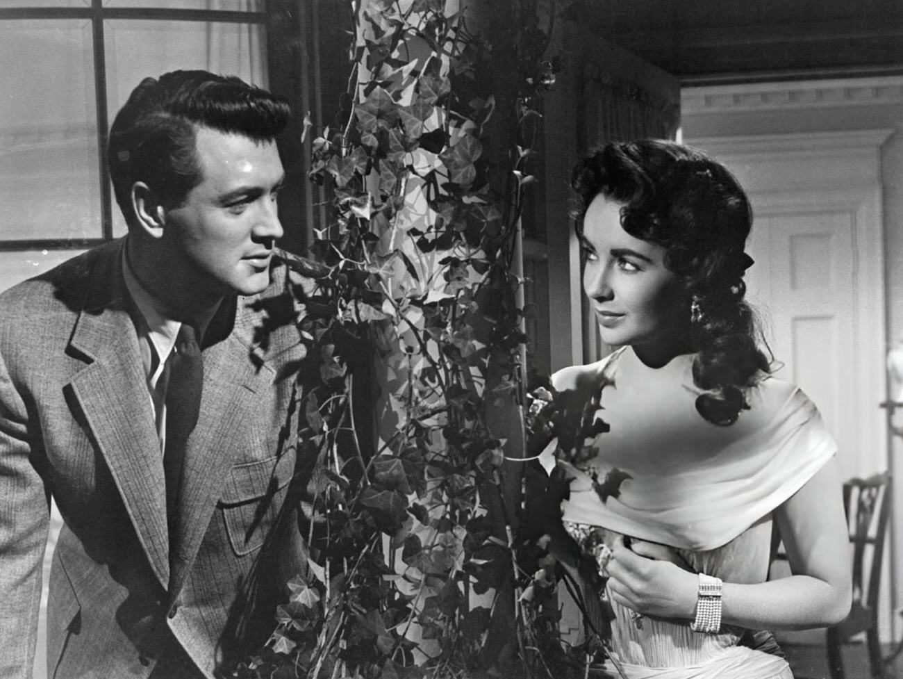 Rock Hudson Looking At Elizabeth Taylor In ‘Giant’, 1956